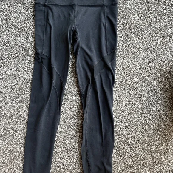 Black Athleta Salutations Mesh 7/8 Tights - Picture 2 of 3